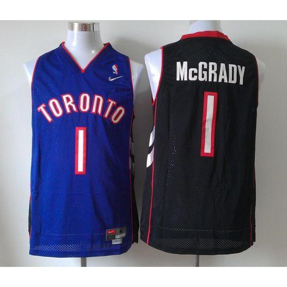 Raptors #1 Tracy Mcgrady Black/Purple Throwback Stitched NBA Jersey