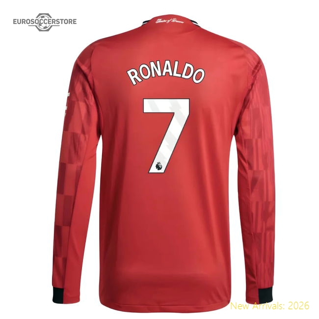 Premium 2025-2026 Man Utd Authentic Long Sleeve Home Shirt (ronaldo