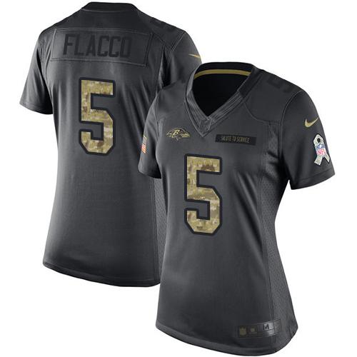 NFL B R Ravens #5 Joe Flacco Limited Black Jersey - Fan Favorite