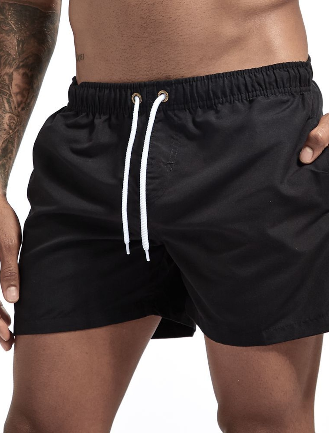 Men's Board Shorts Swim Shorts Swim Trunks Drawstring with Mesh lining Elastic Waist Coconut Tree Comfort Quick Dry Short Holiday Beach Weekend Fashion Casual Black White Micro-elastic
