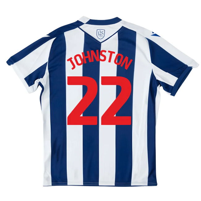 2025-20 West Brom Home Soccer Jersey Johnston 22 M S Kids