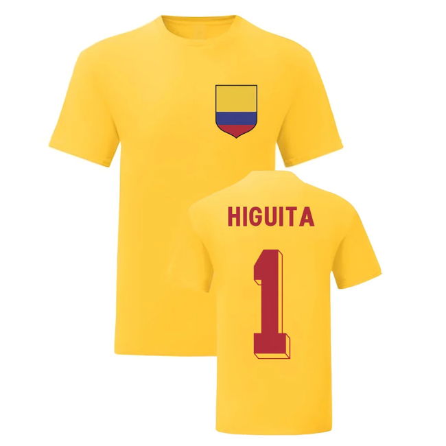 Soccer Rene Higuita Colombia National Hero Tee\'S (Yellow)