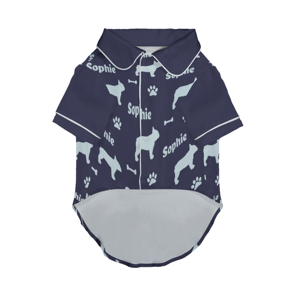 Bulldog Pajamas With Your Frenchie's Name As A Pattern For Frenchie Pups