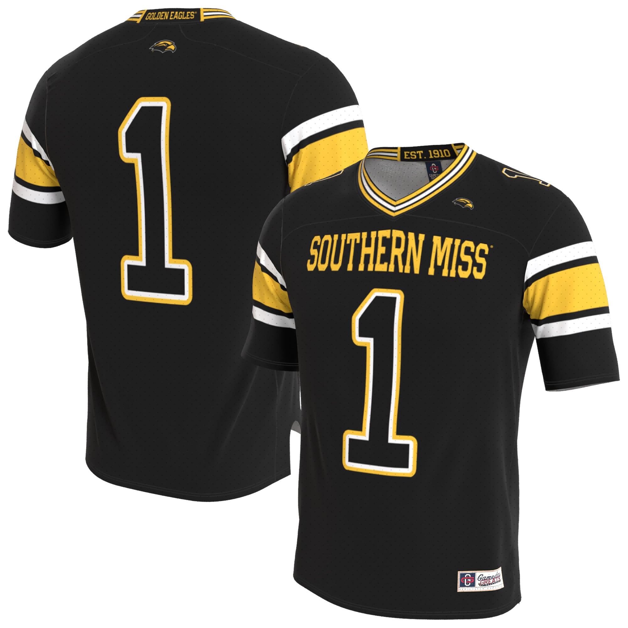 Unisex Black Southern Miss Golden Eagles Lightweight Collegiate Football Blackout Fashion Jersey