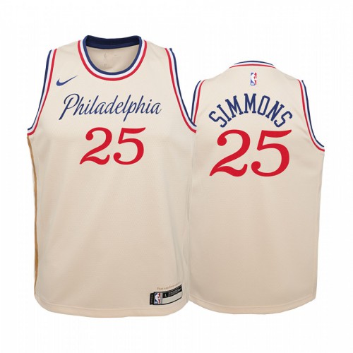 Official PHI #25 Ben Simmons 2019 City NBA City Jersey White -