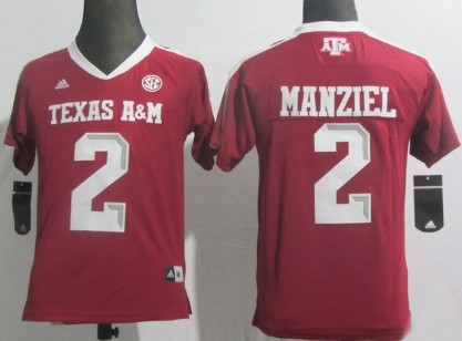 match worn Men's None Johnny Manziel #2 Red 2024 Football Jersey