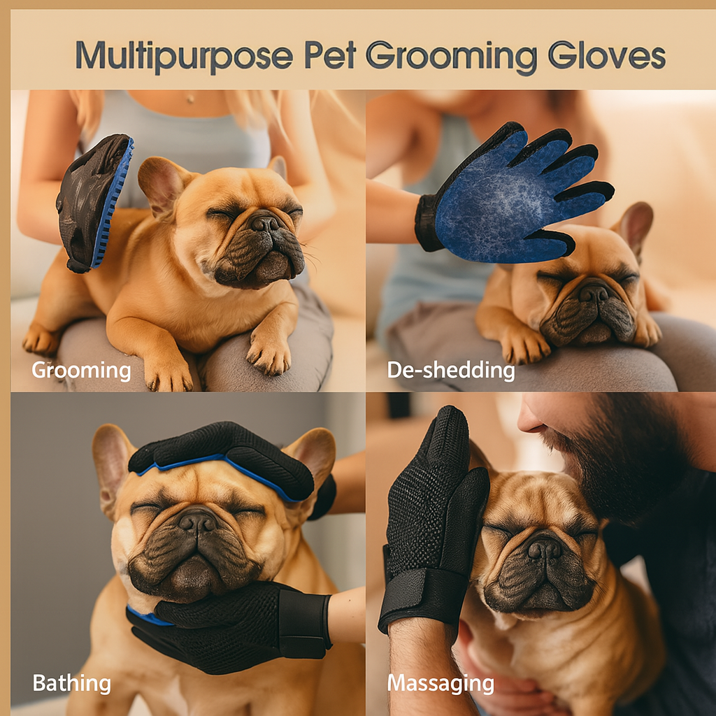 BullyGlove French Bulldog Cleaning Glove – Massage & Clean Pet Mitt
