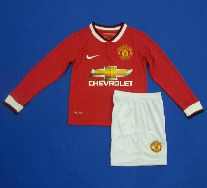 Official Man Utd Kids Manchester United 1415 Long Sleeve Home Soccer