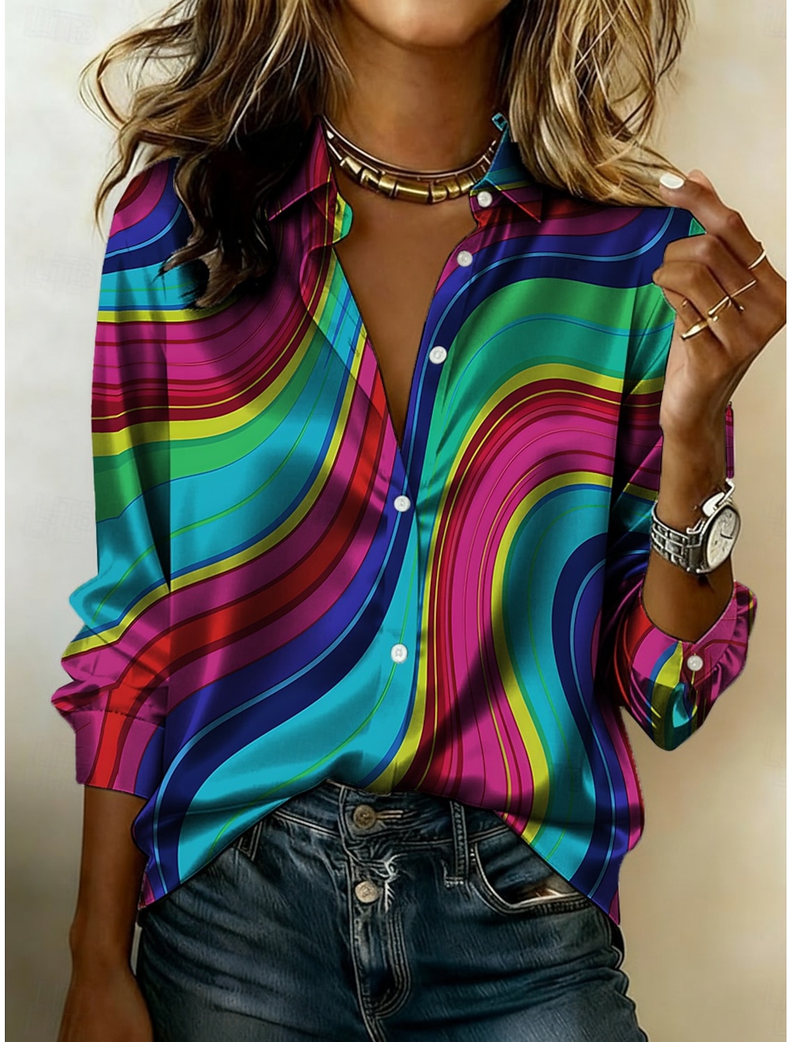 Women's Shirt Satin Shirt Print Floral Graphic Bohemia Vintage Stylish Long Sleeve Shirt Collar Regular Tops Daily Holiday Going out Black Pink Purple Summer Spring Fall