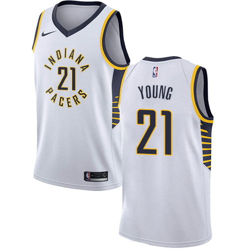 Nike Indiana Pacers #21 Thaddeus Young White NBA Swingman Association Edition Jersey Mens