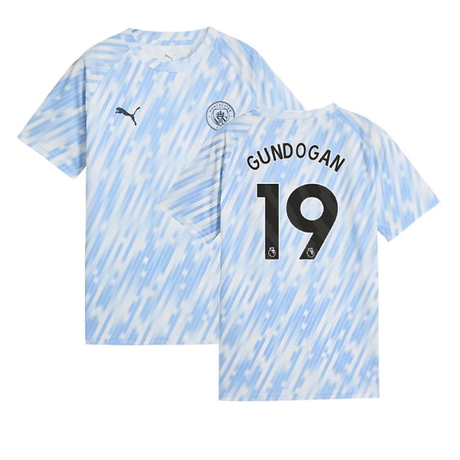 vintage 2025-2026 Man City Warm Up Jersey (Silver Sky) - Kids (Gund...