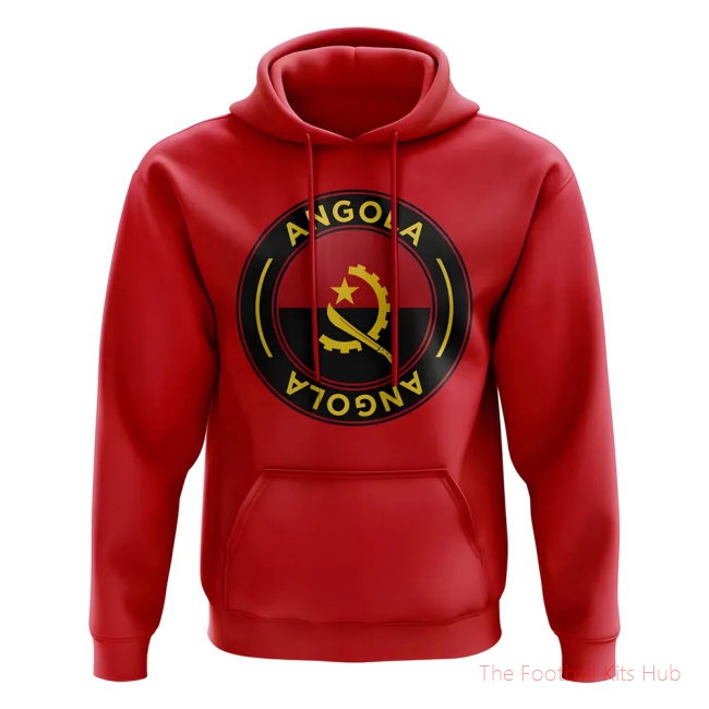Men Angola Football Badge Hoodie (Red)