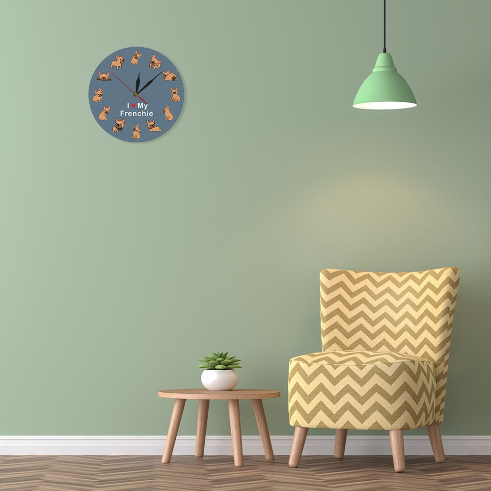 Love My Frenchie - Breed-specific Wall Clock Outdoor Use | Durable Build