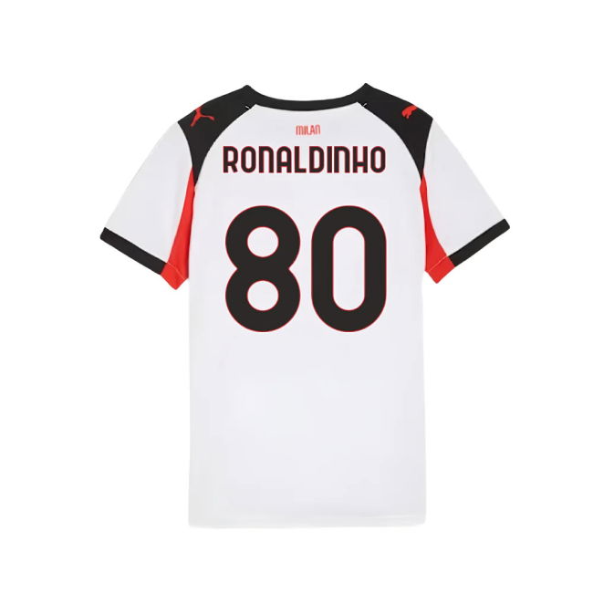 2025-2026 AC Milan Away Authentic Shirt (Kids) (Ronaldinho 80)