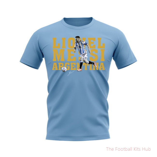Lionel Messi Argentina Player Tee (Sky Blue)