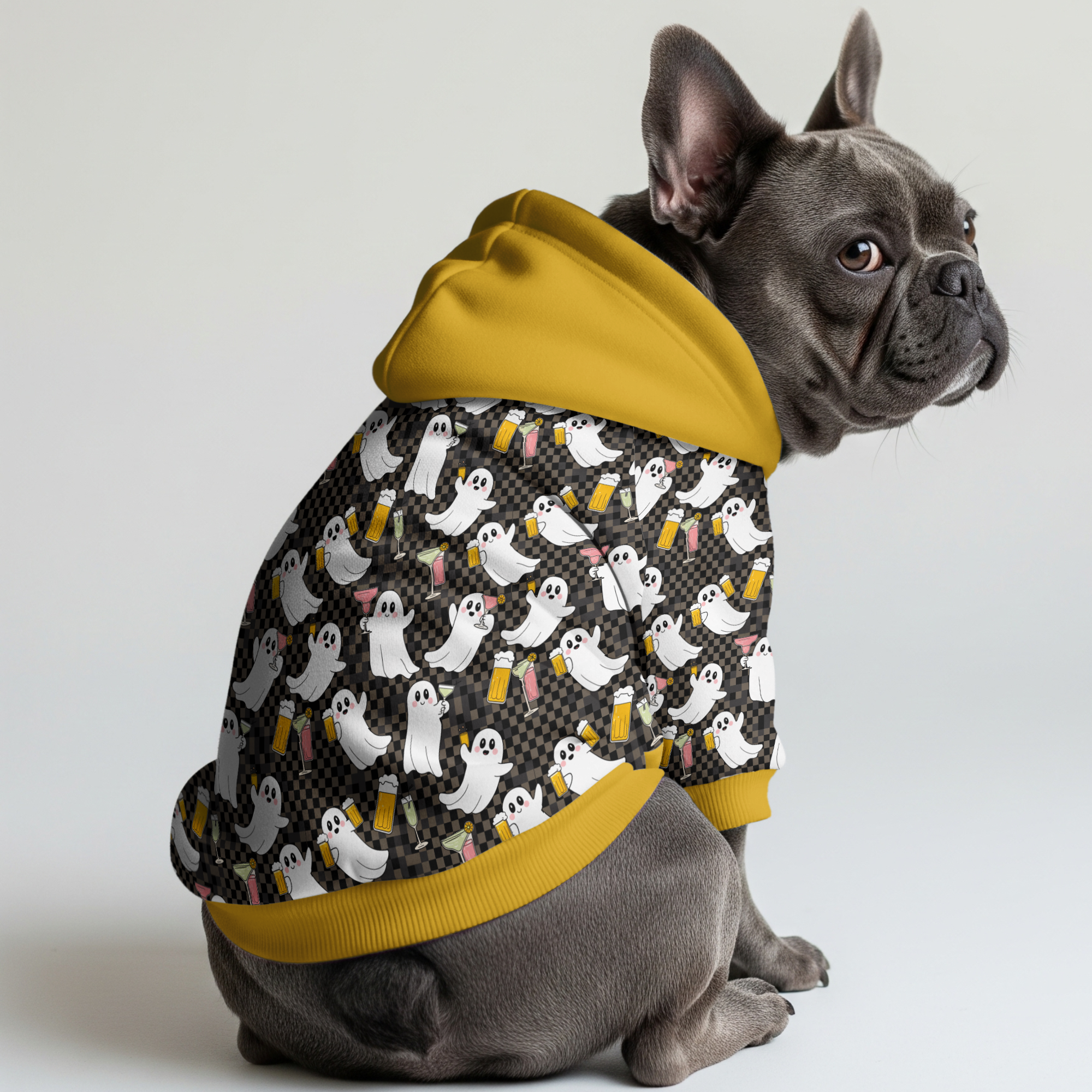 French Bulldog Ghost Frenchie Hoodies Practical Pet Supply