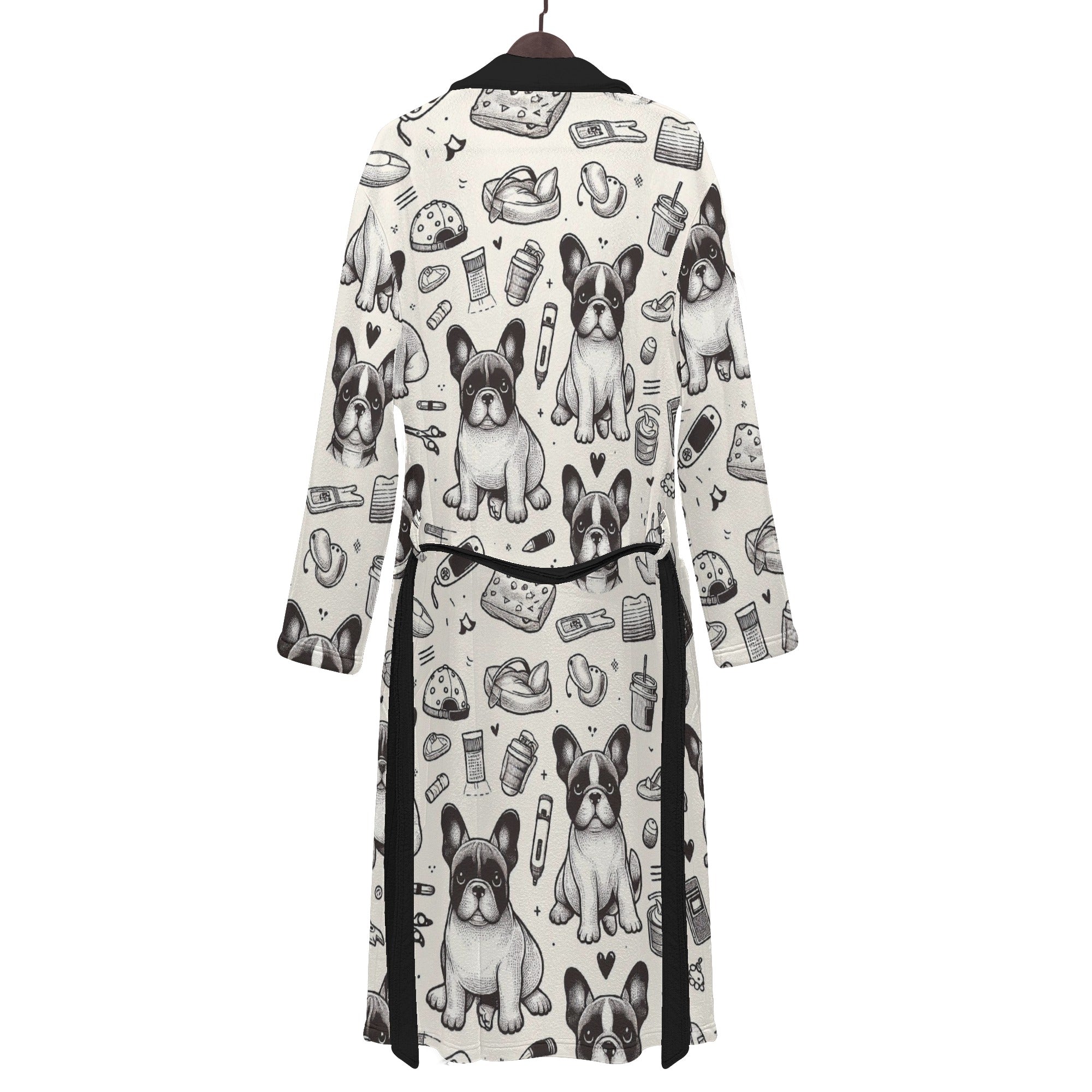 Fashion-Forward Cozy Buddy - Men Bathrobe for French Bulldog Lovers