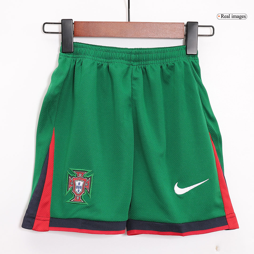 Kid's Portugal Home Jerseys Kit(Jersey+Shorts) Euro 2024 Authentic Kit