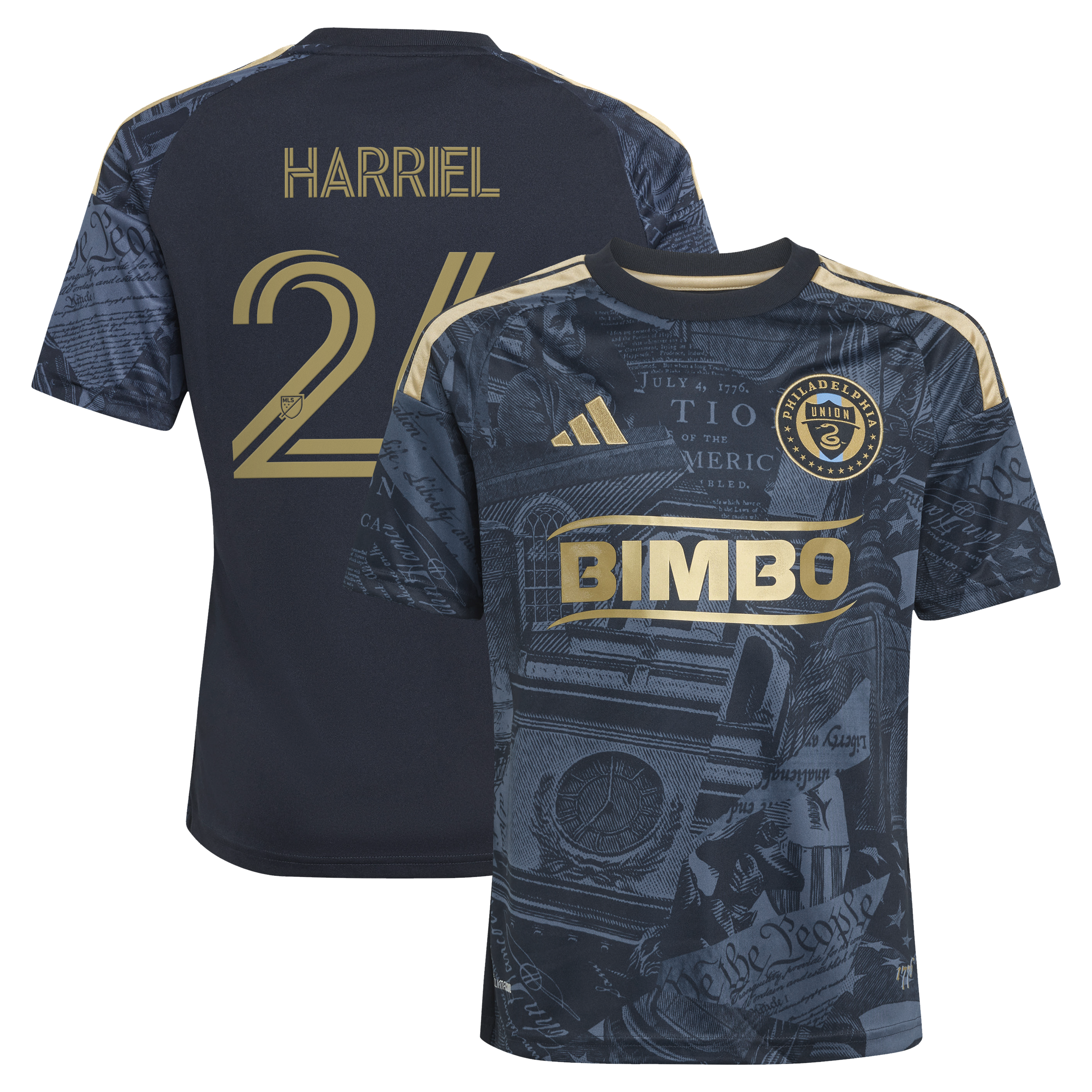 [SJH] Nathan Harriel Philadelphia Union Youth 2026 1776 Kit Replica Jersey - Navy