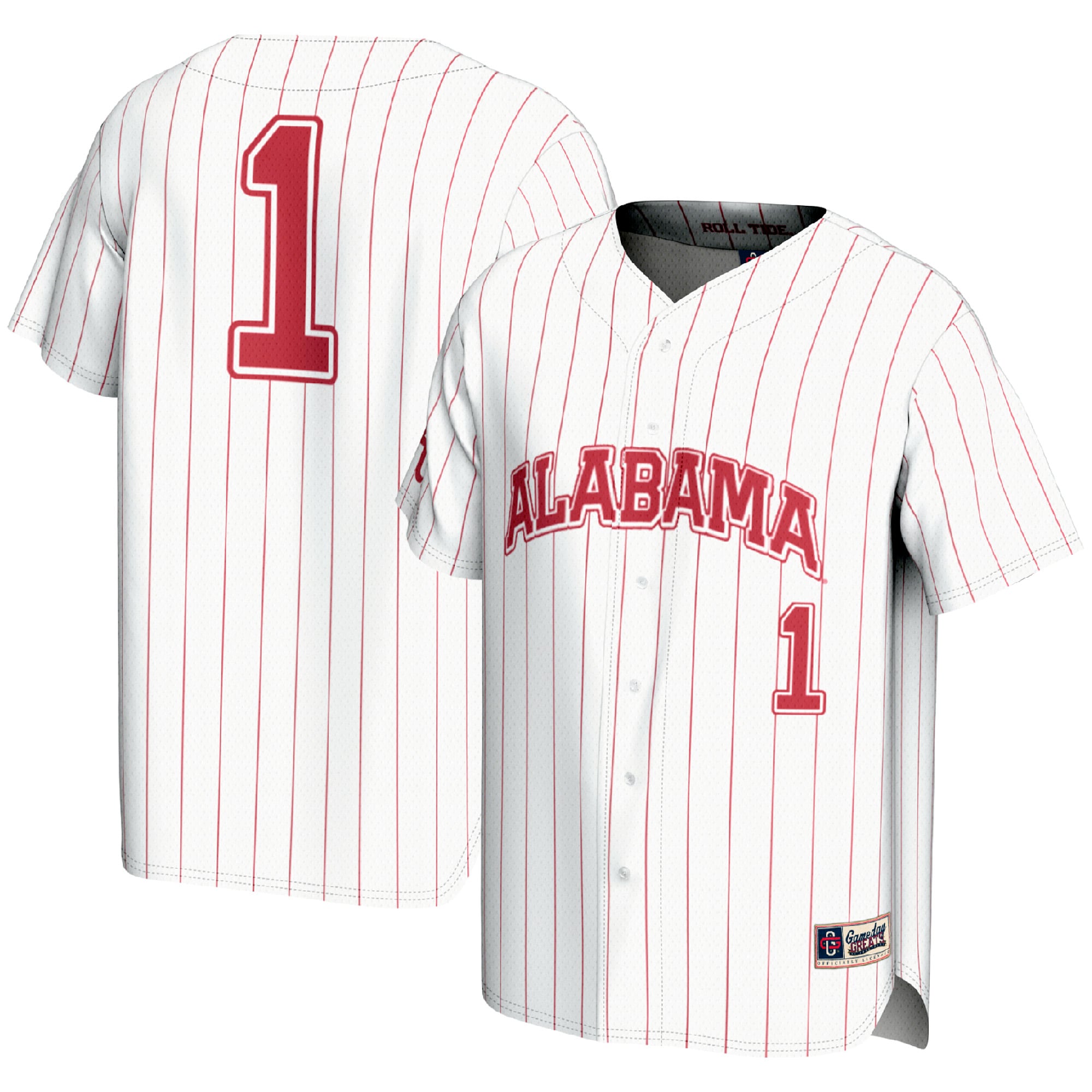 [NJP] Alabama Crimson Tide GameDay Greats Lightweight Baseball Fashion Jersey - White