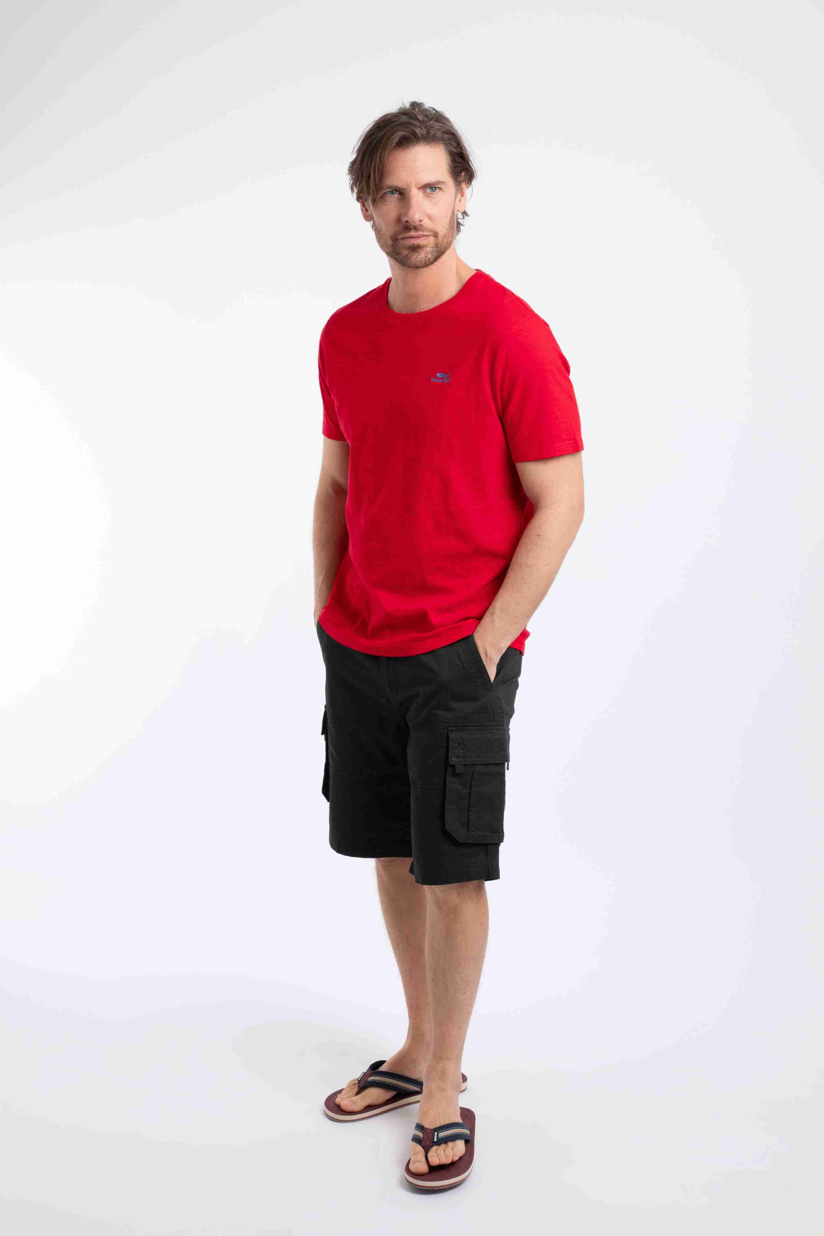 Fished Branded T-Shirt Barberry Red Marl