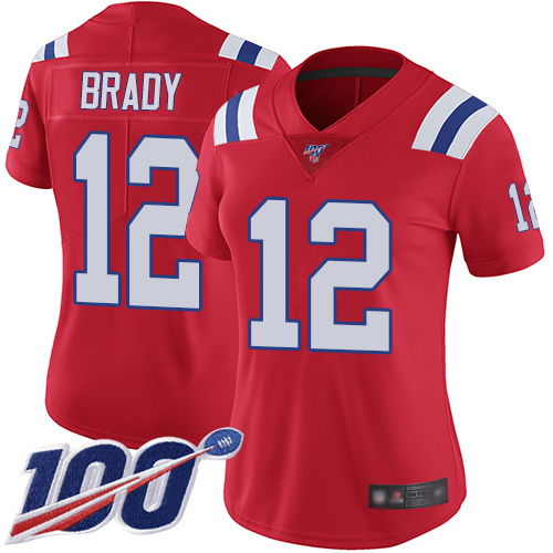 Official NFL s New England Patriots #12 Tom Brady Red Limited Jersey