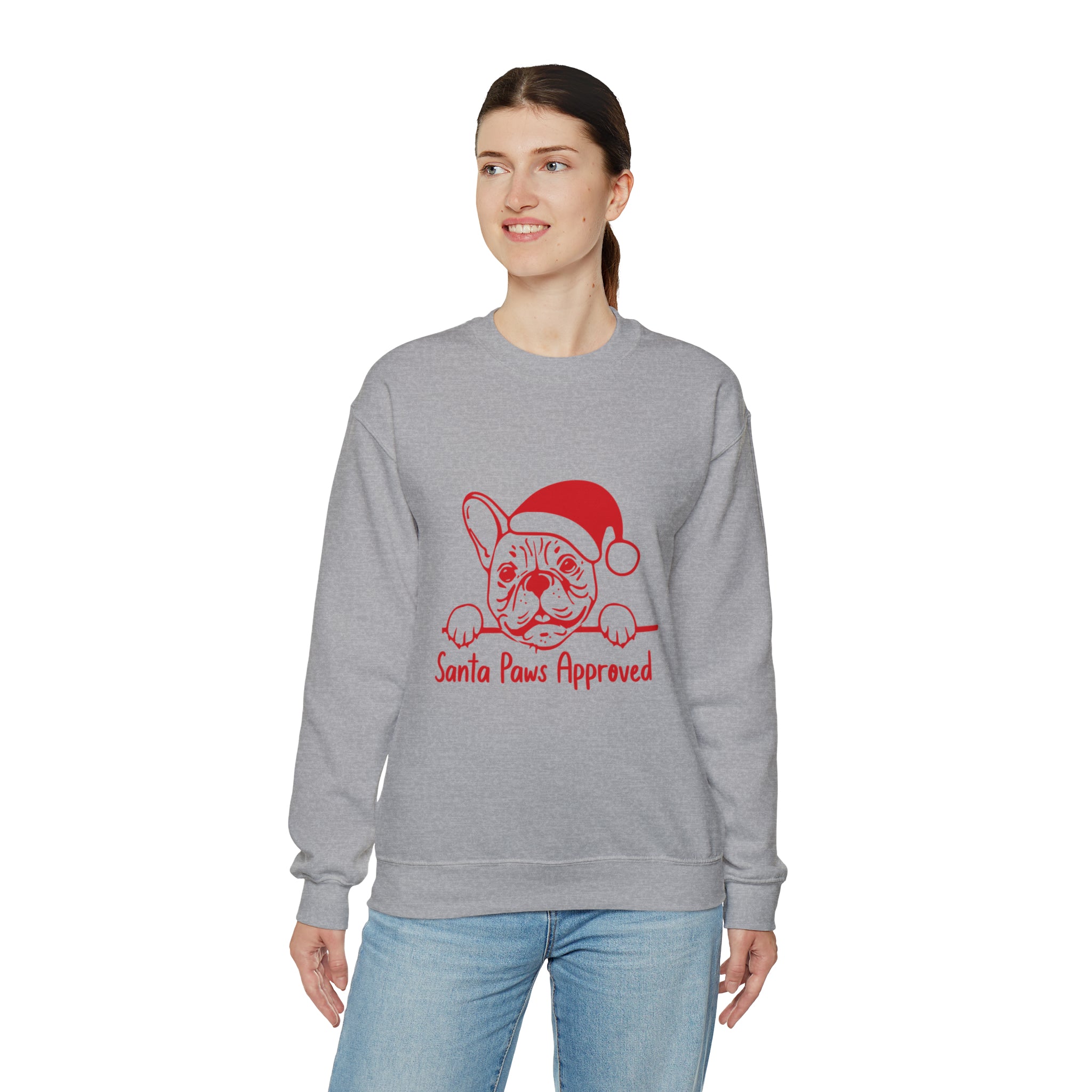 French Bulldog Santa Paws Sweater Unisex Sweatshirt Durable Dog Item