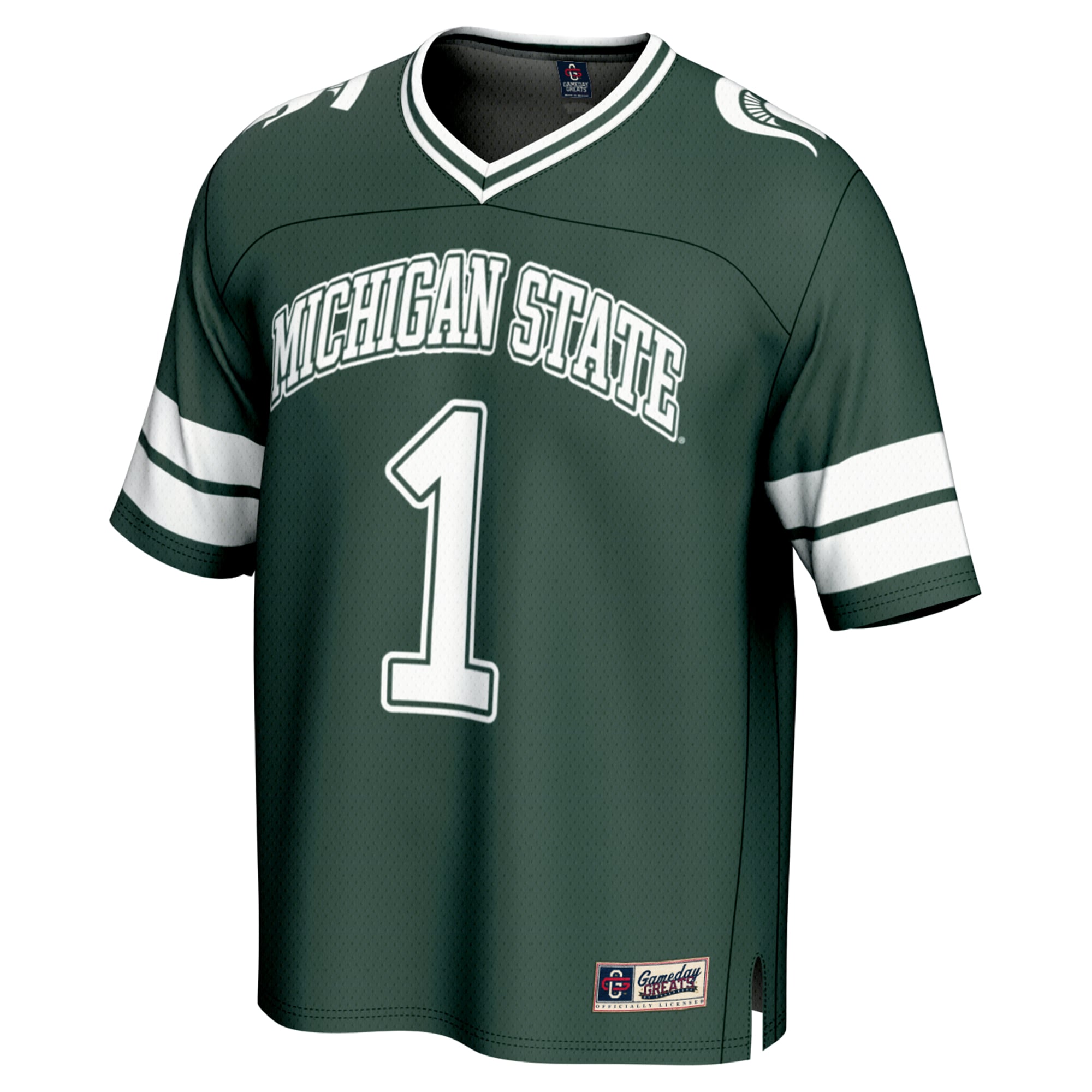 Unisex #1 Green Michigan State Spartans Lightweight Collegiate Football Fashion Jersey