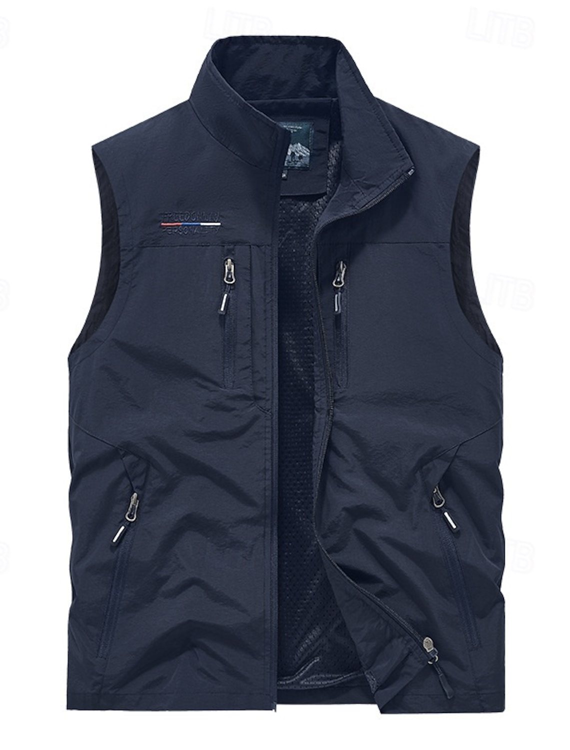 Men's Outdoor Vest Vest Fishing Vest Outdoor Daily Fashion Casual Spring Fall Pocket Polyester Comfortable Plain Zipper Stand Collar Regular Fit Black Orange Khaki Army Green Vest