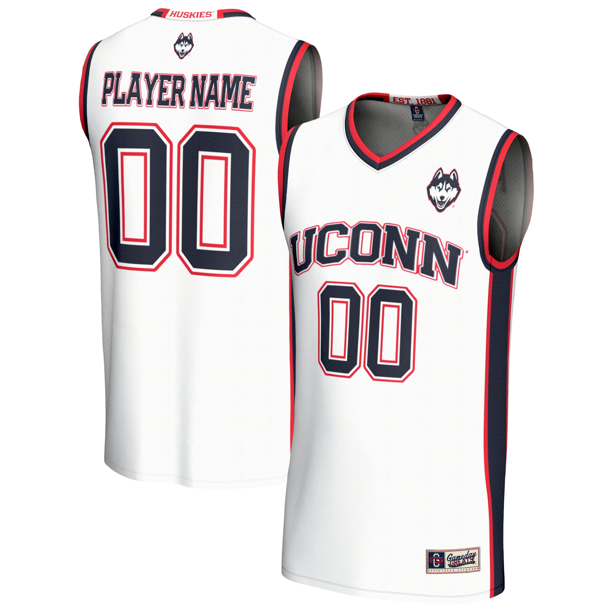 UConn Huskies GameDay Greats Youth Lightweight Collegiate Women's Basketball NIL Pick-A-Player Fashion Jersey - White