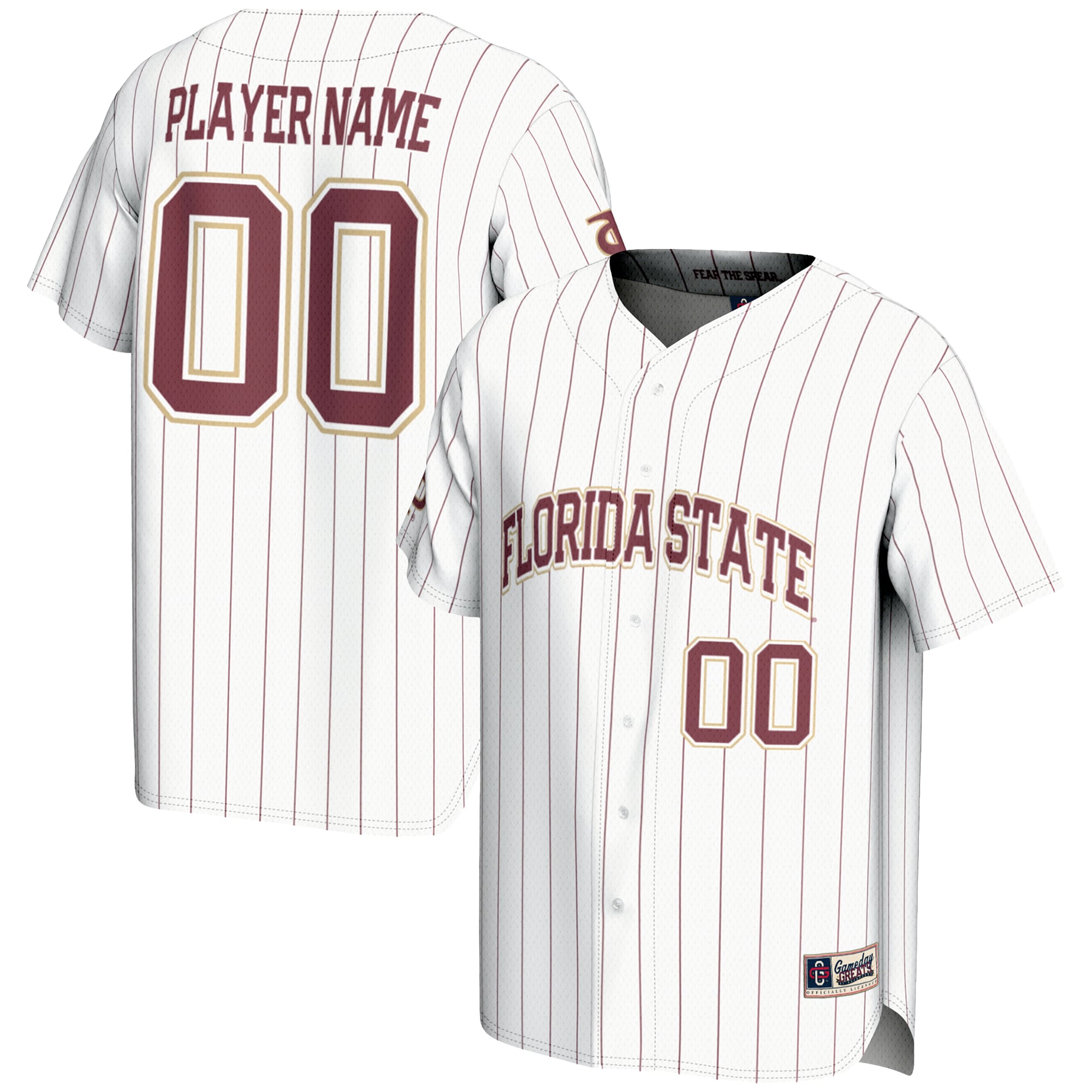 [NJP] Florida State Seminoles GameDay Greats NIL Pick-A-Player Lightweight Baseball Jersey - White