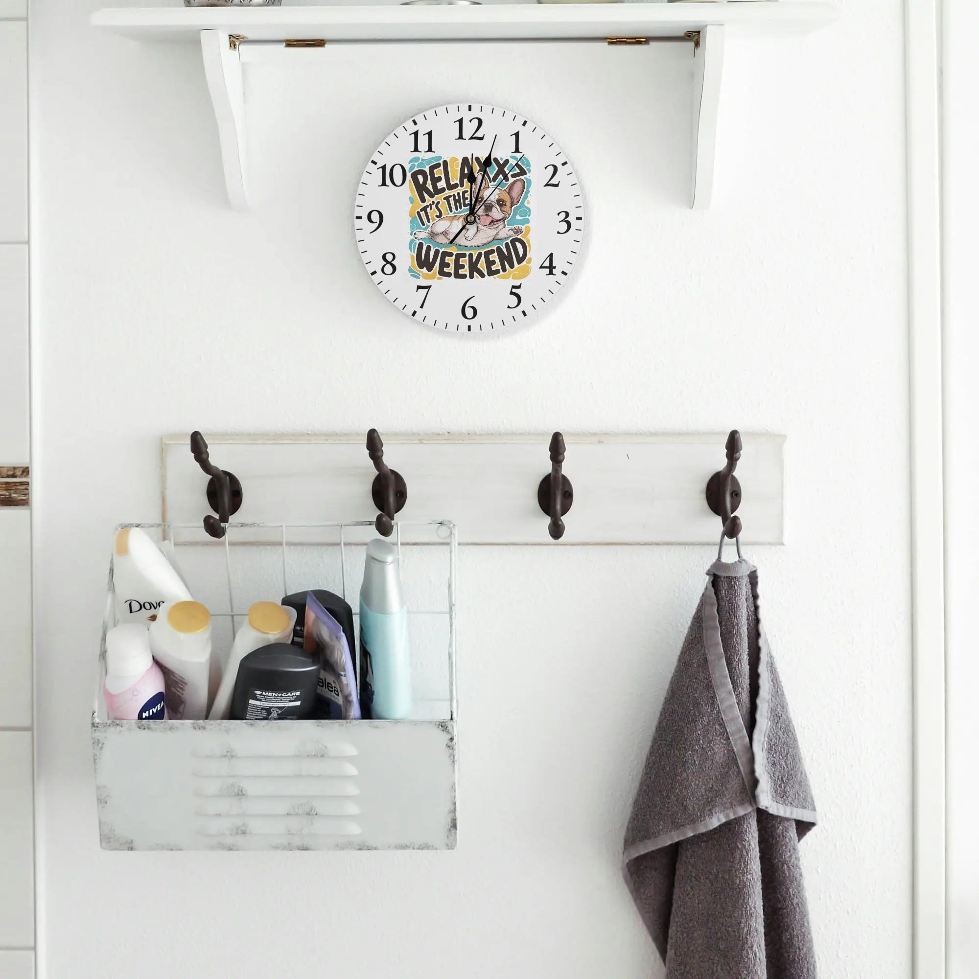 French Bulldog Lady Frameless Wall Clock Cute Frenchie Essential