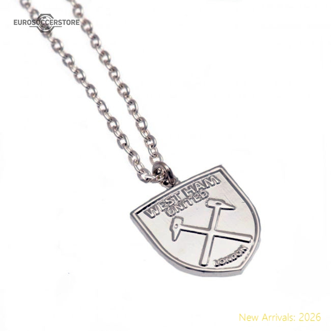 Premium West Ham United Fc Silver Plated Pendant  Chain Xl