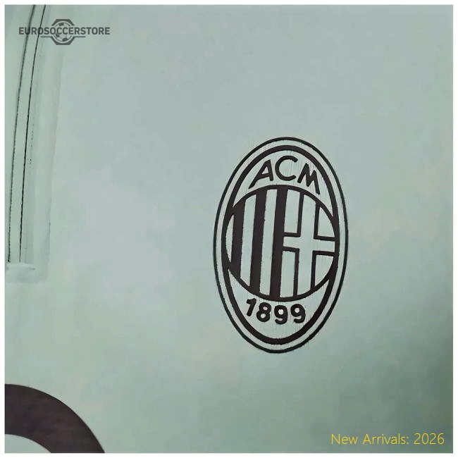 Fan-Favorite 2024-2025 Ac Milan Training 1/4 Zip Top (Green Fog)
