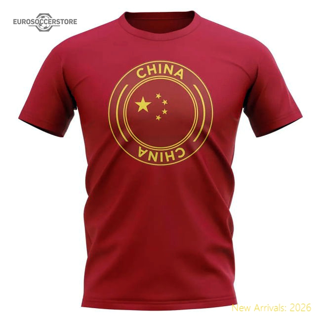 Premium-grade China Football Badge T-shirt (red) - Fan Collection
