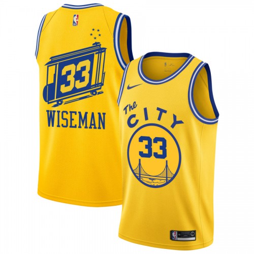 GSW Gold Nike S. Warriors #33 NBA Jersey Game Day Wear NBA Fan Apparel