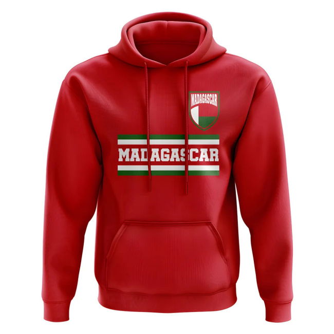 Exclusive-Design Madagascar Core Football Country Hoody (Red)