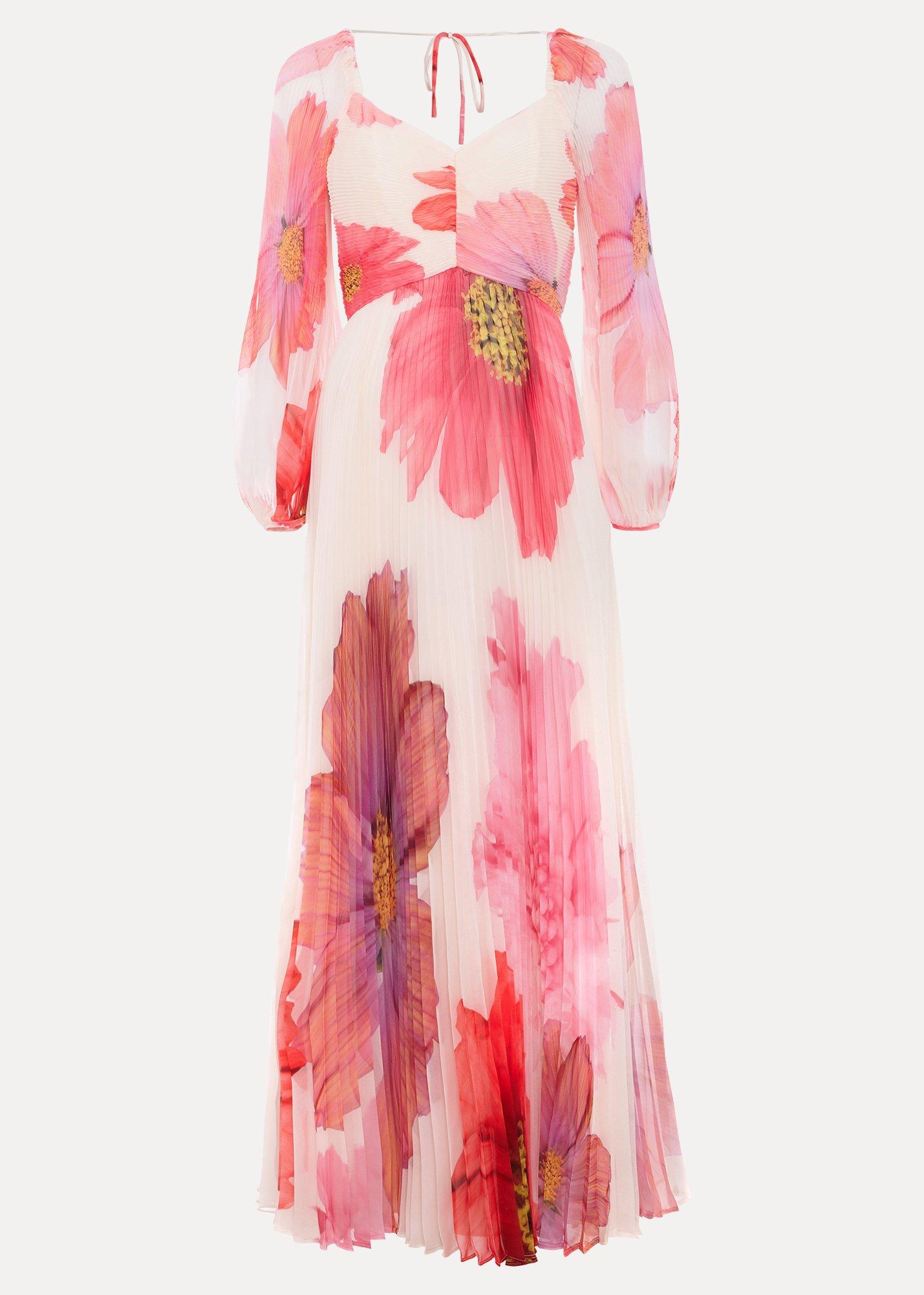 Petite Reanna Pleated Floral Maxi Dress