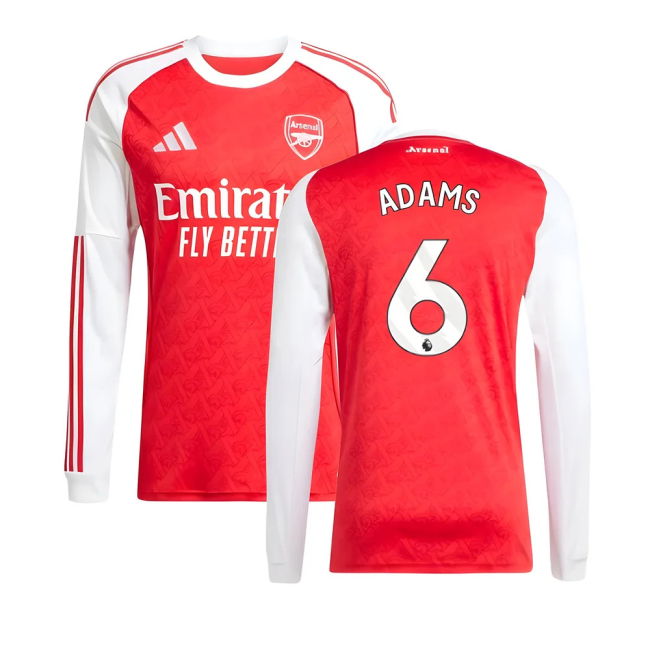Enthusiastic Arsenal Arsenal Long Sleeve Home Shirt Adams #6 Offic...