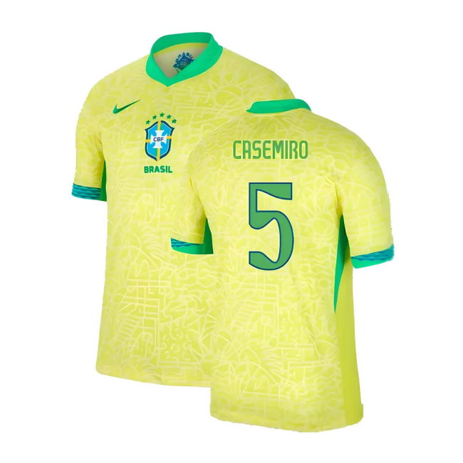 Jersey 2024-2025 Brazil Home Shirt (Casemiro 5) Championship