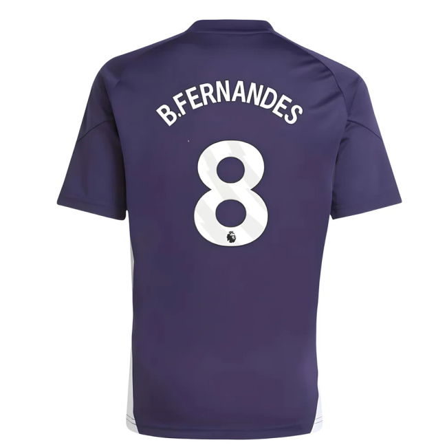 2025-20 Man Utd Training Soccer Shirt Fernandes #8 L M S Kids