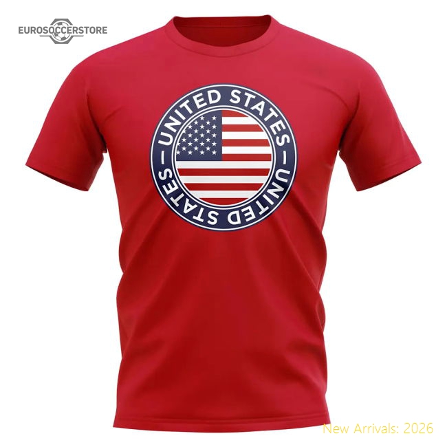 Usmnt Football Badge T-shirt (red) - Reasonable Price - Premium Collection