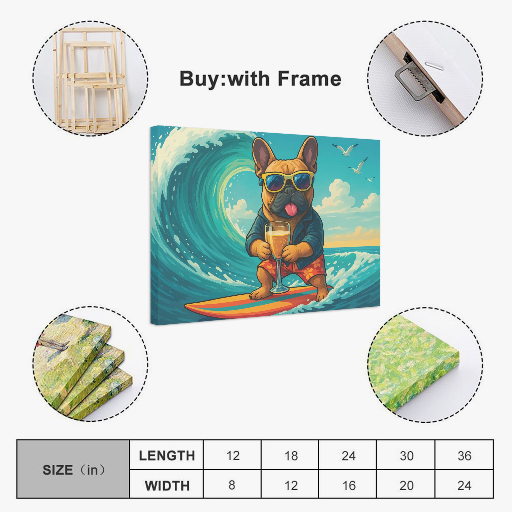 Comfortable Remi - Adorable Frenchie Canvas Wall Art for Pet Enthusiasts