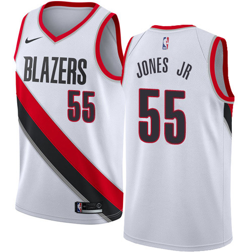 Nike Trail Blazers White Trail Blazers #55 Jersey - Affordable