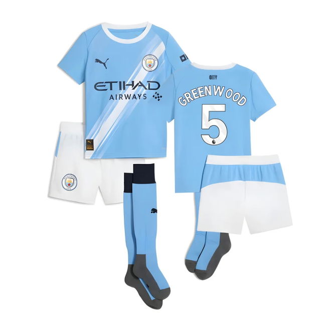 Man City Home Soccer Shirt 2025-20 Greenwood 5 M