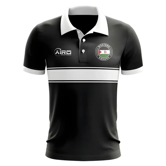Replica Western Sahara Concept Stripe Polo Shirt (Black)