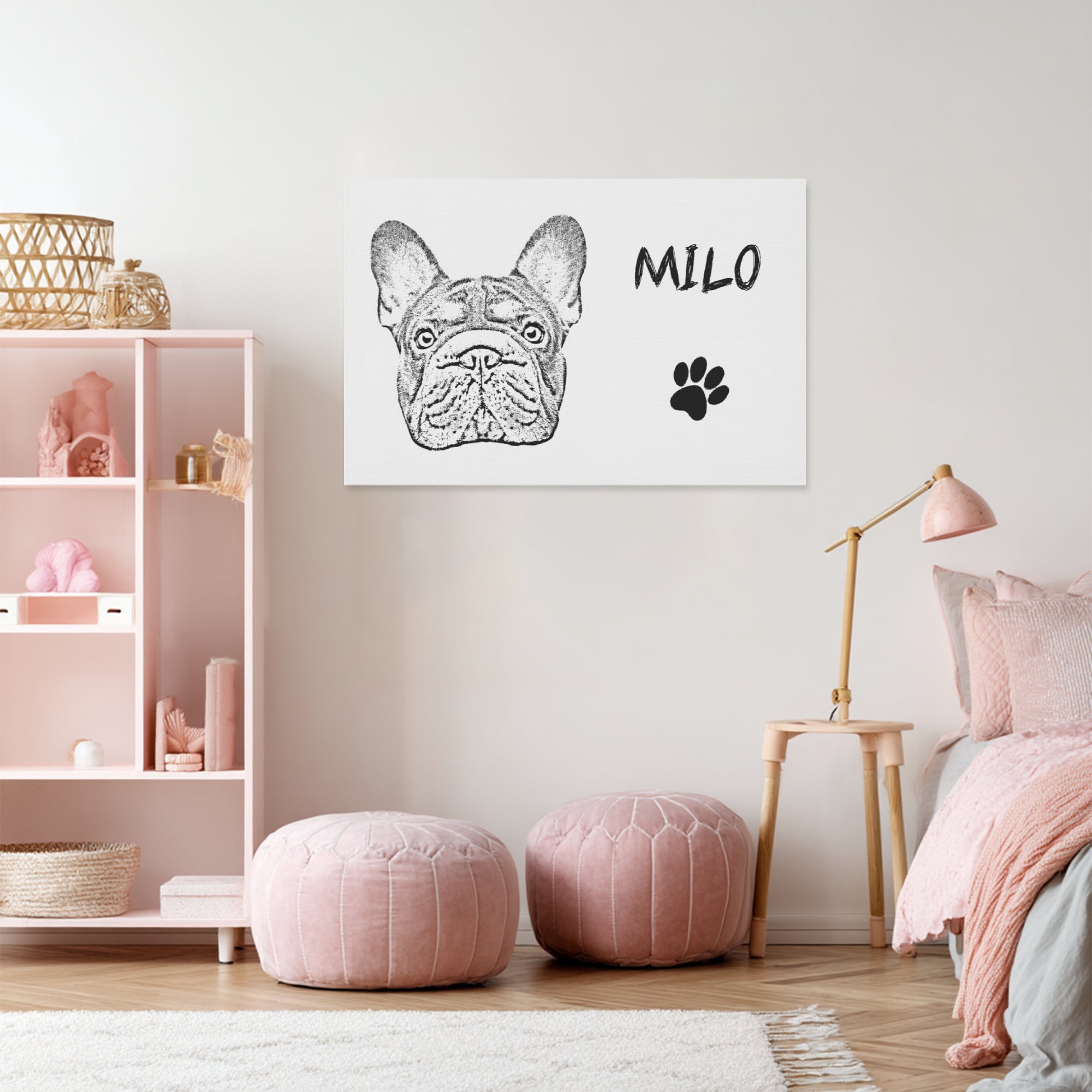 Soot - Personalized Adorable Frenchie Canvas Wall Art