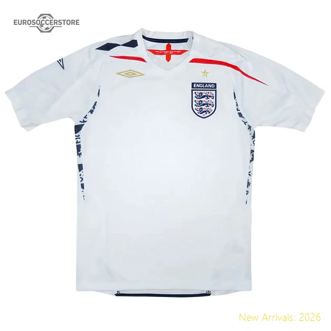 High-performance England 2007-2008 Home Jersey (eng) Athletic