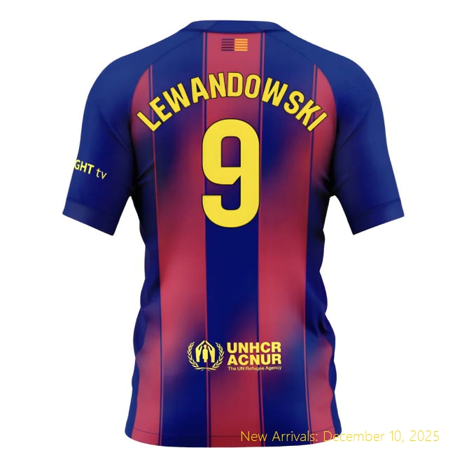 2025-2026 Barcelona Barca Official Home Shirt (Kids) (Lewandowski 9)