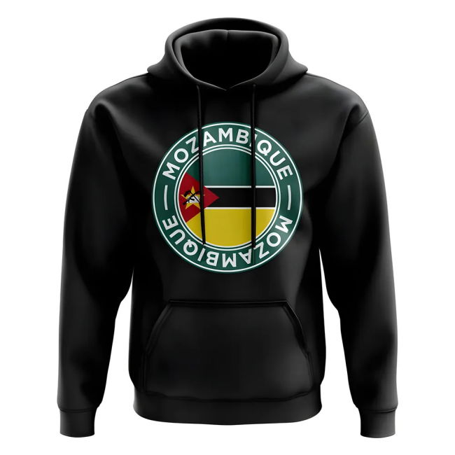 Exclusive-Design Pro-Grade Mozambique Football Badge Hoodie (Black)